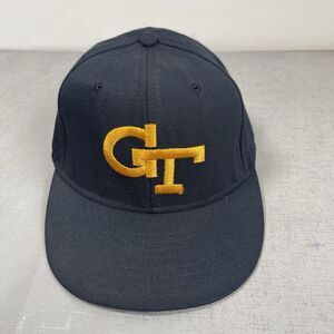 Vintage Georgia Tech Yellow Jackets Fitted 7 1/8 Pro Line Wool Hat Cap Made USA